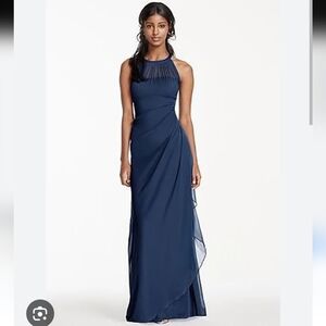 Elegant Navy Blue Evening Gown